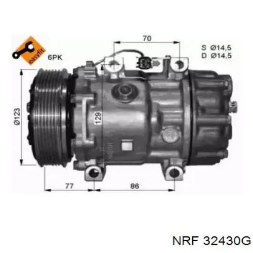 Компрессор кондиционера 32430G NRF