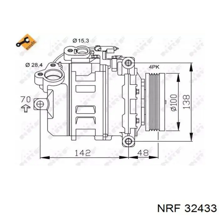 32433 NRF компрессор кондиционера