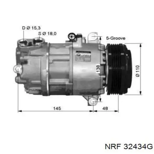 Компрессор кондиционера 32434G NRF