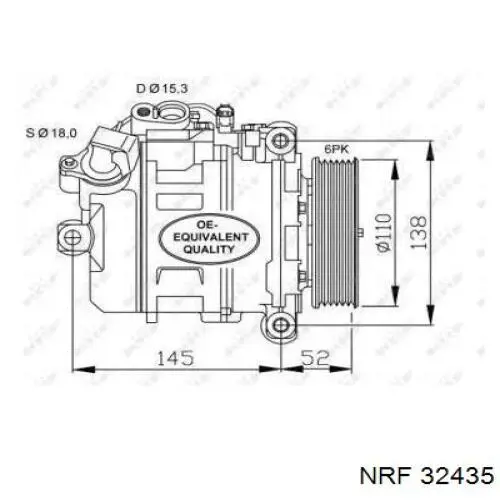 Compresor de aire acondicionado 32435 NRF
