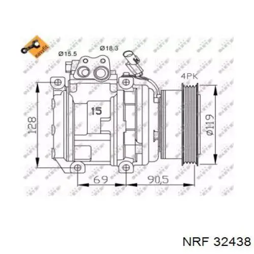 32438 NRF компрессор кондиционера