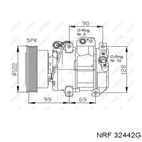 Компрессор кондиционера 32442G NRF