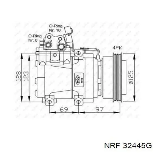 Компрессор кондиционера 32445G NRF