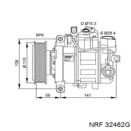 Компрессор кондиционера 32462G NRF