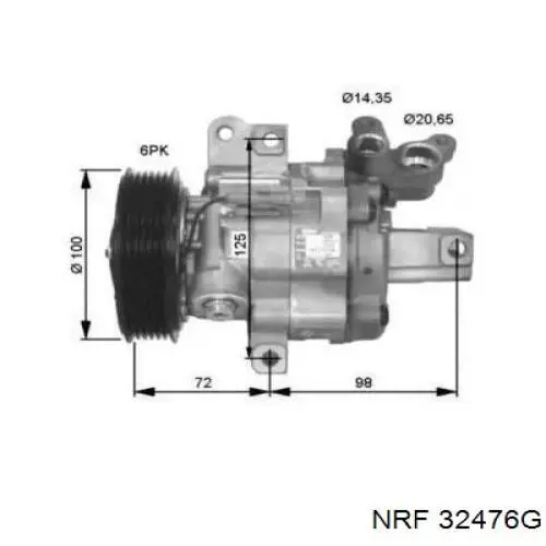 Компрессор кондиционера 32476G NRF