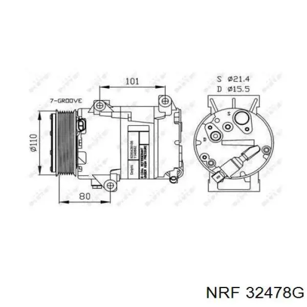 Компрессор кондиционера 32478G NRF