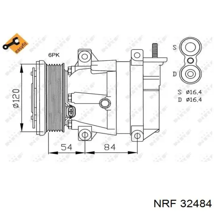 Compresor de aire acondicionado 32484 NRF