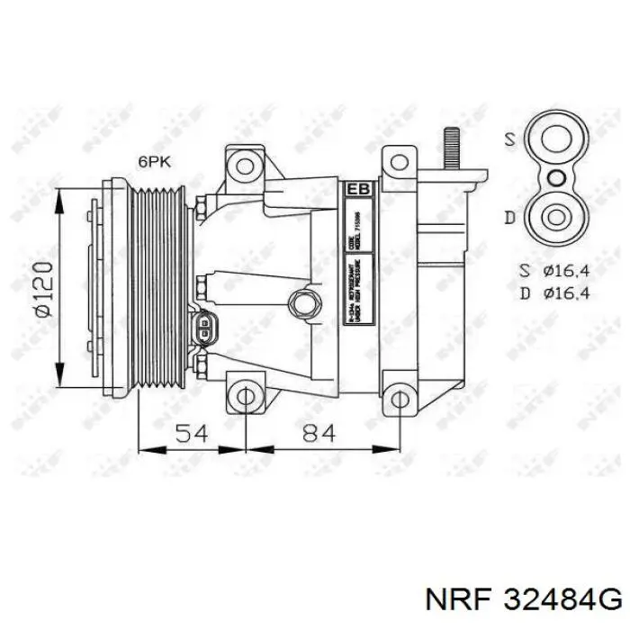 Компрессор кондиционера 32484G NRF