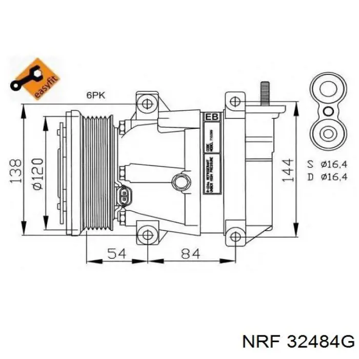 Купить 32484G NRF Компрессор климатической установки