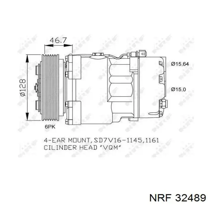 Компрессор кондиционера 32489 NRF