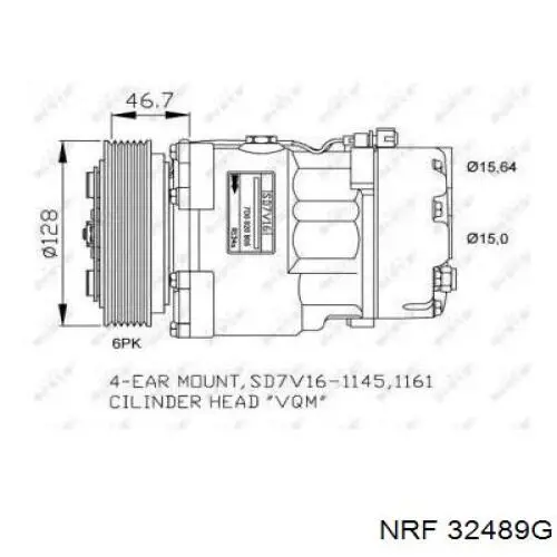 Компрессор кондиционера 32489G NRF