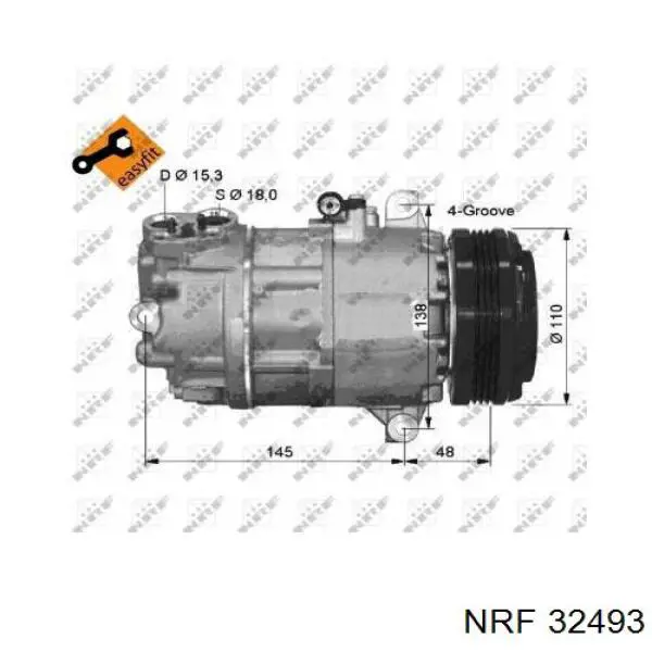 32493 NRF компрессор кондиционера