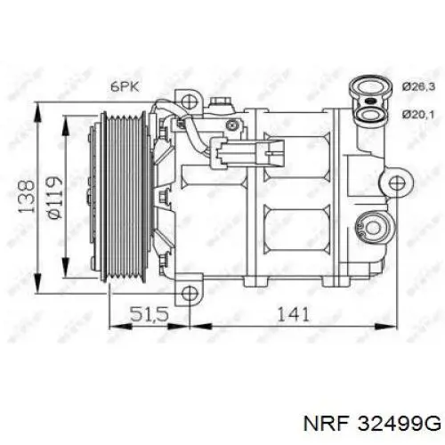 Компрессор кондиционера 32499G NRF