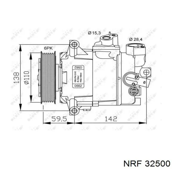 32500 NRF компрессор кондиционера