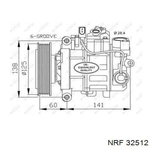 Компрессор системы кондиционирования NRF 32512 цена, от 283.16 USD