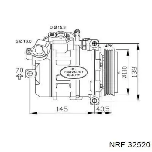 Компрессор кондиционера 32520 NRF