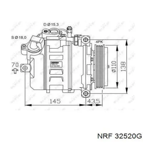 Компрессор кондиционера 32520G NRF