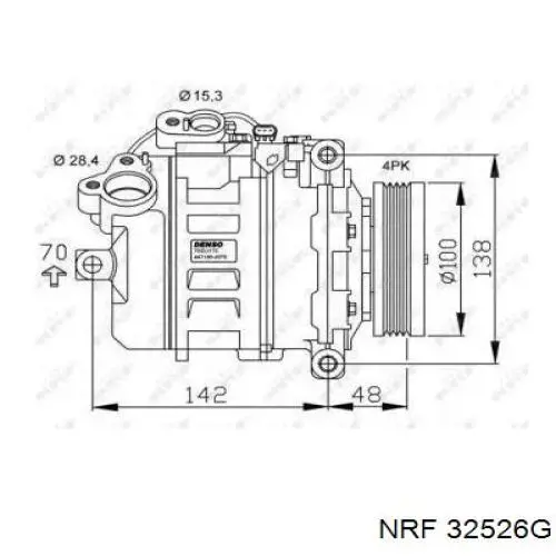 Компрессор кондиционера 32526G NRF