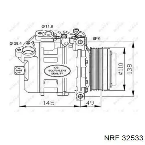 32533 NRF компрессор кондиционера