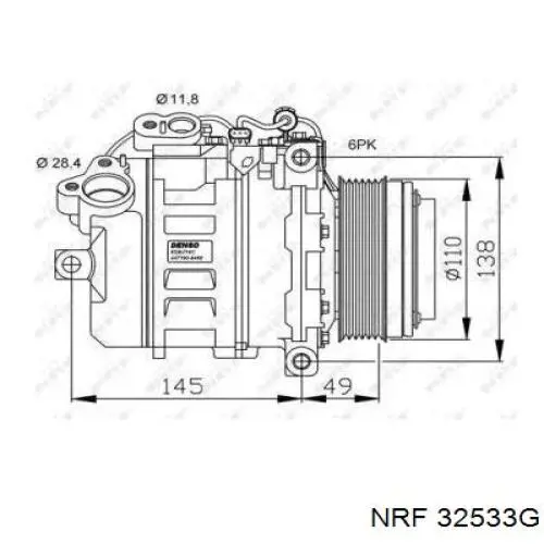 Компрессор кондиционера 32533G NRF