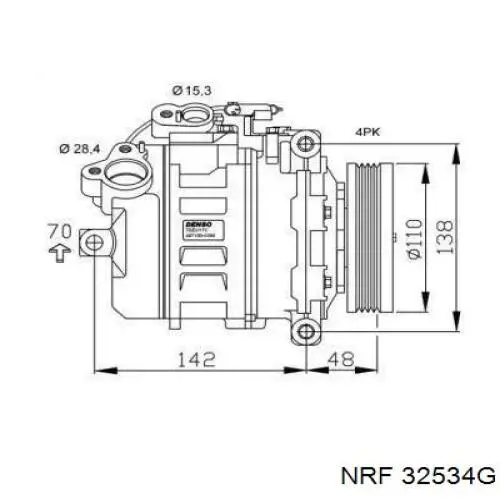 Компрессор кондиционера 32534G NRF