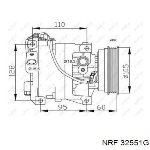 Компрессор кондиционера 32551G NRF