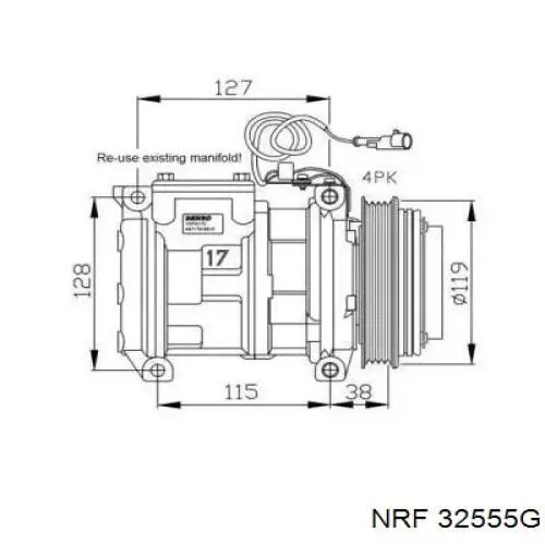 Компрессор кондиционера 32555G NRF