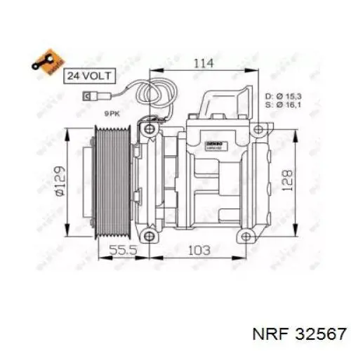 Компрессор кондиционера 32567 NRF