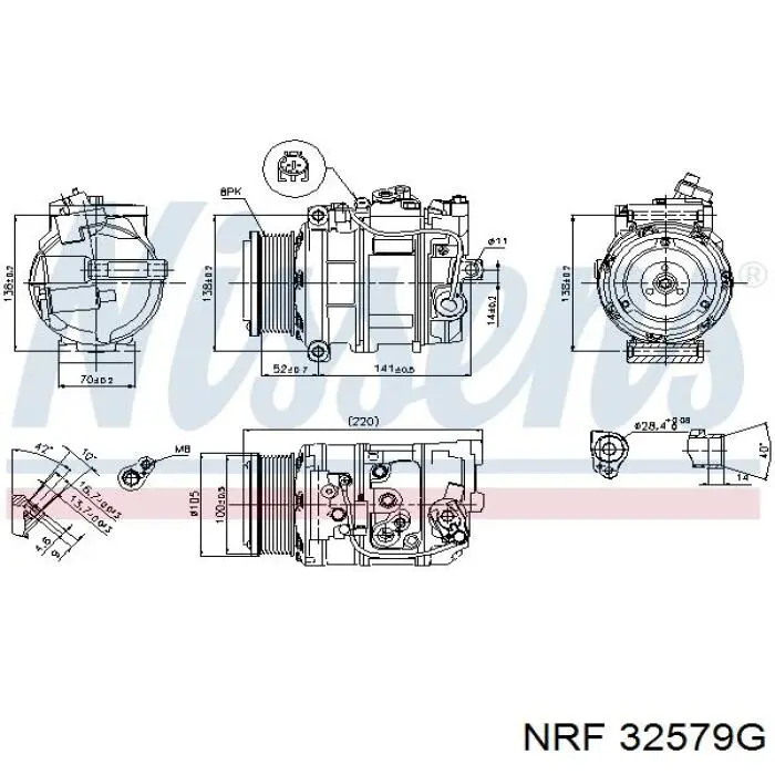Компрессор кондиционера A002230561180 Mercedes