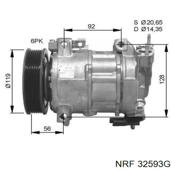 Компрессор кондиционера 32593G NRF