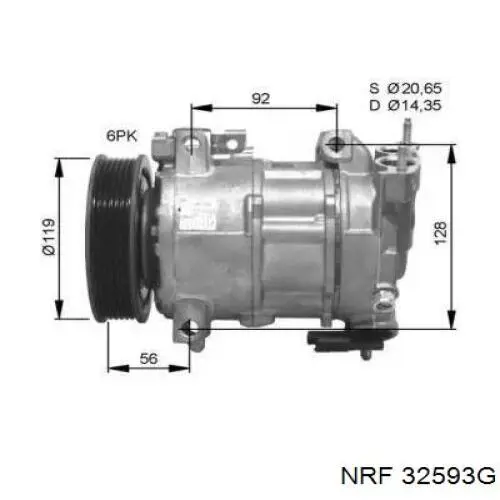 Compresor de aire acondicionado 32593G NRF