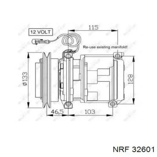 Компрессор кондиционера 32601 NRF