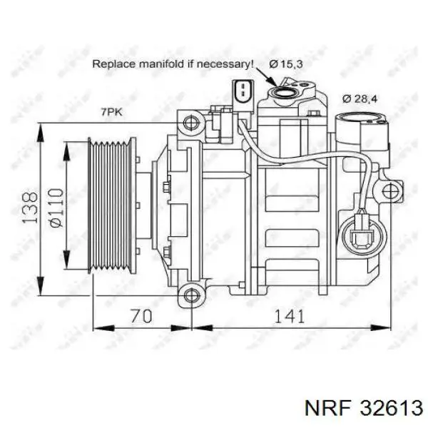 Компрессор кондиционера 32613 NRF