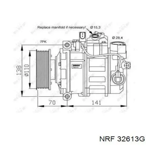 Компрессор кондиционера 32613G NRF