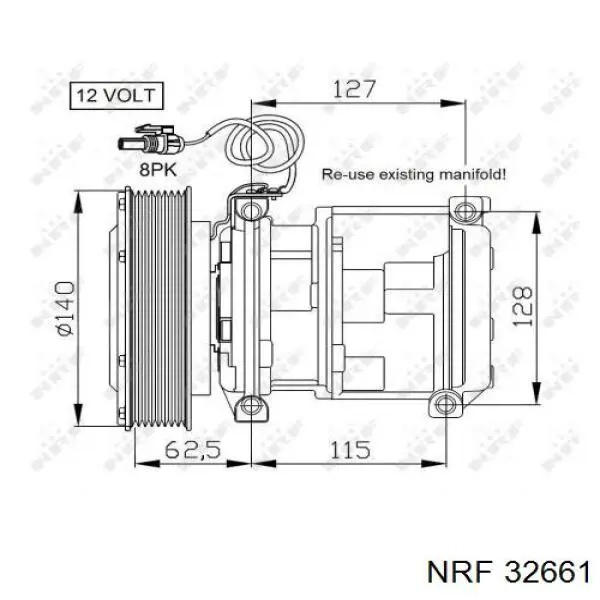32661 NRF Компрессор хладагента