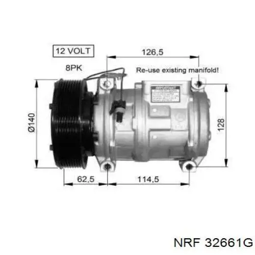 Компрессор кондиционера 32661G NRF