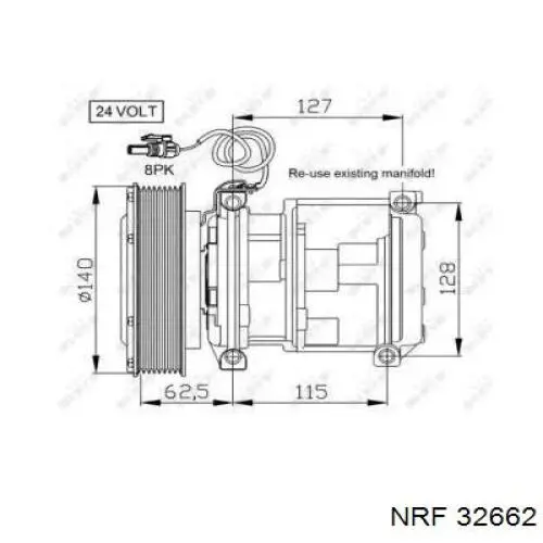 Компрессор кондиционера AT172975 John Deere