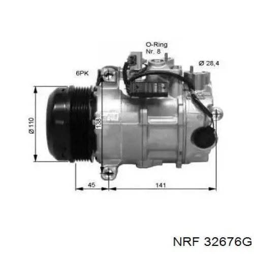 Компрессор кондиционера 32676G NRF