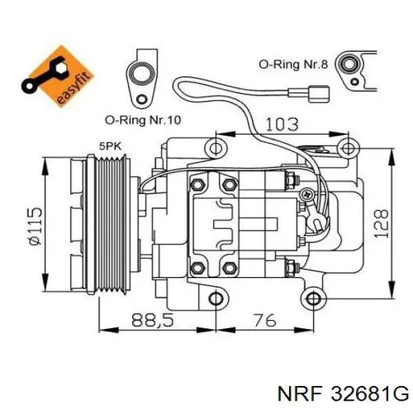 Компрессор кондиционера 32681G NRF