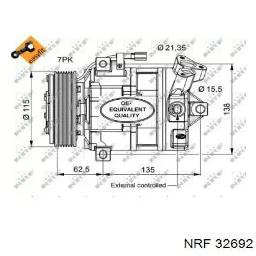 Компрессор кондиционера 32692 NRF