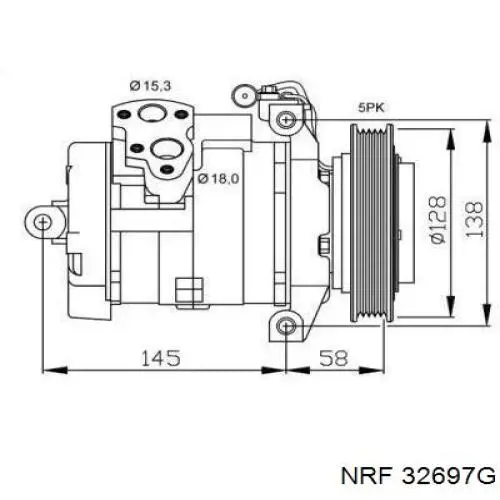 Компрессор кондиционера 32697G NRF