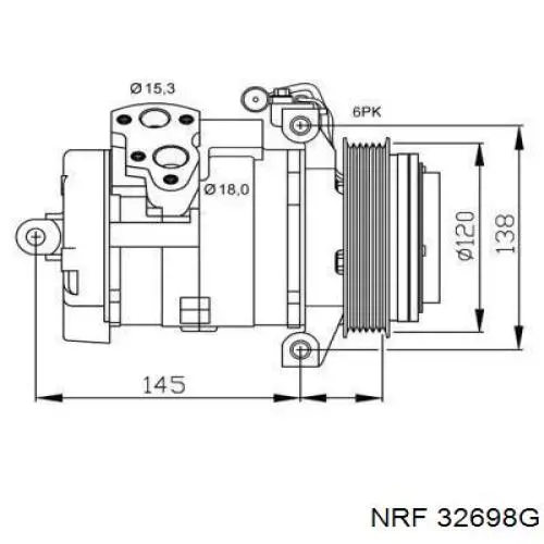 Компрессор кондиционера 32698G NRF