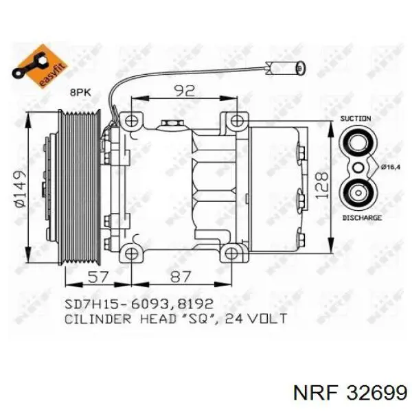 RNPRE06970 Bodyparts компрессор кондиционера