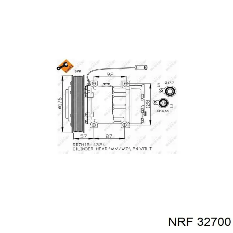 Compresor de aire acondicionado 32700 NRF