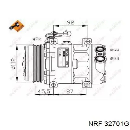 Компрессор кондиционера 32701G NRF