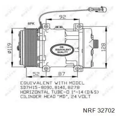 Компрессор кондиционера 32702 NRF