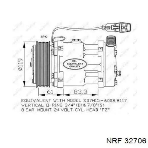 32706 NRF компрессор кондиционера