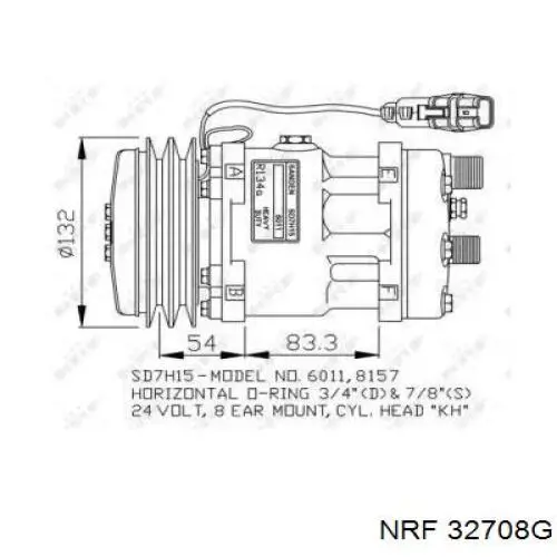 Компрессор кондиционера 32708G NRF