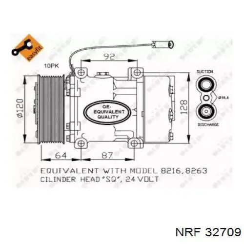 Compresor de aire acondicionado 32709 NRF