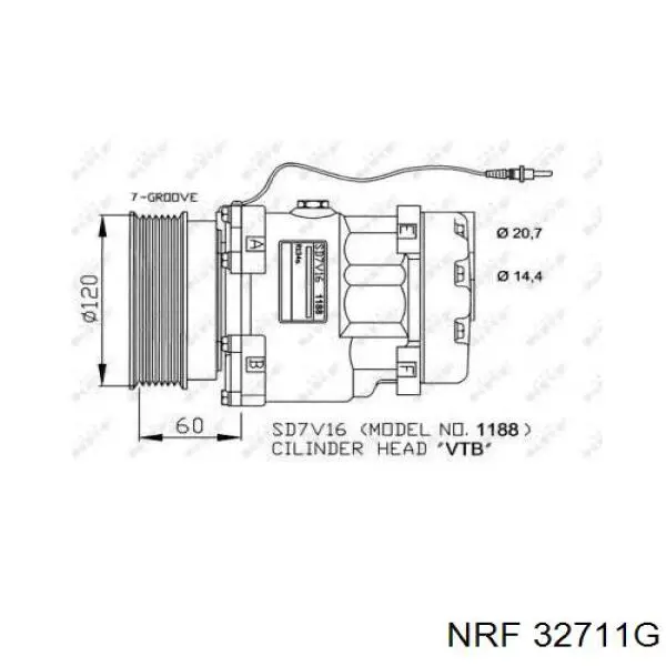 Compresor de aire acondicionado 32711G NRF